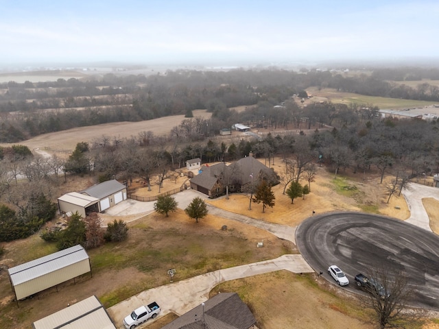 aerial view with a rural view