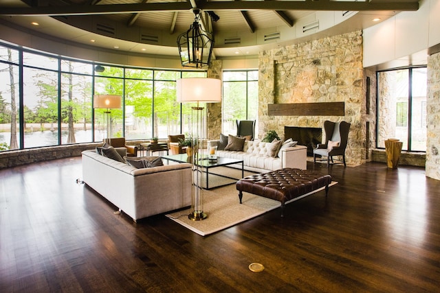 2340 Neff Ln, Forney, TX 75126 - lobby featuring a towering ceiling and wooden ceiling with exposed beams