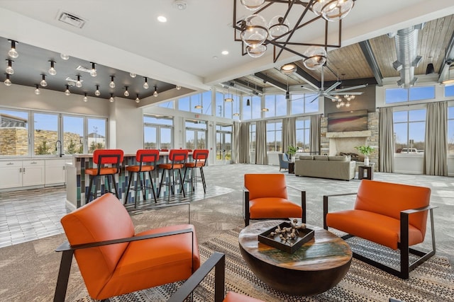 lobby featuring visible vents and a sink