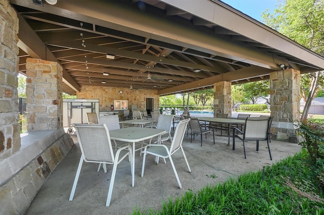 view of patio featuring outdoor dining space