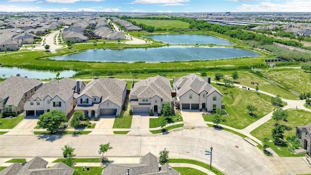 782 Corner Post Path, Celina, TX 75009 - aerial perspective of suburban area featuring a large body of water