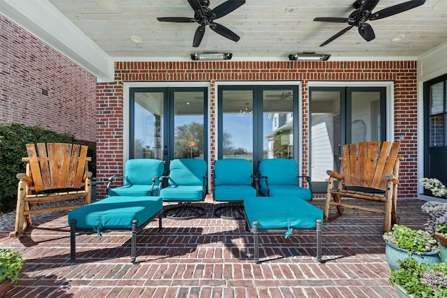 view of patio with a ceiling fan