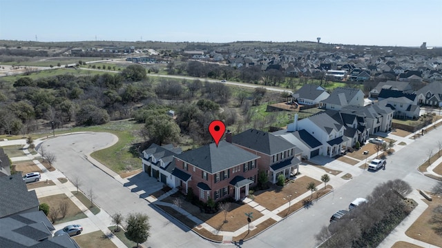 aerial view with a residential view