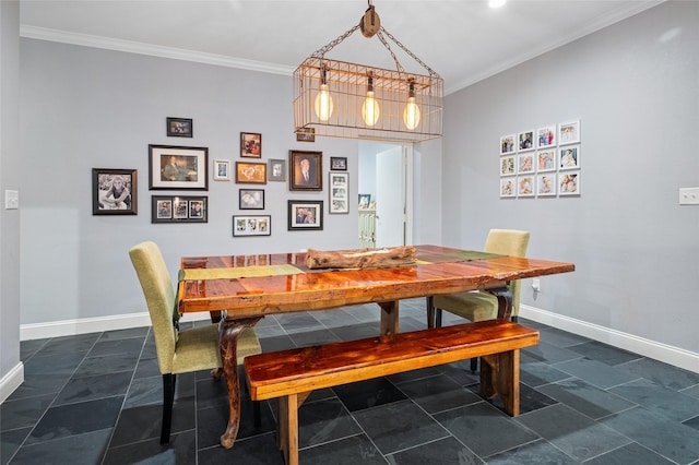 154 Bayside Cir, Malakoff, TX 75148 - dining space with baseboards and crown molding
