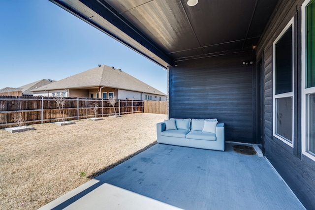 view of patio featuring a fenced backyard