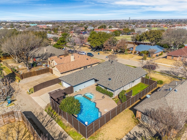 bird's eye view featuring a residential view