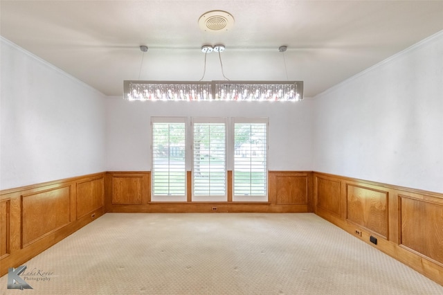 20 Glen Abbey St, Abilene, TX 79606 - spare room with carpet flooring, a wainscoted wall, and crown molding