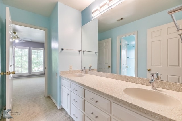 20 Glen Abbey St, Abilene, TX 79606 - full bathroom with double vanity and ceiling fan
