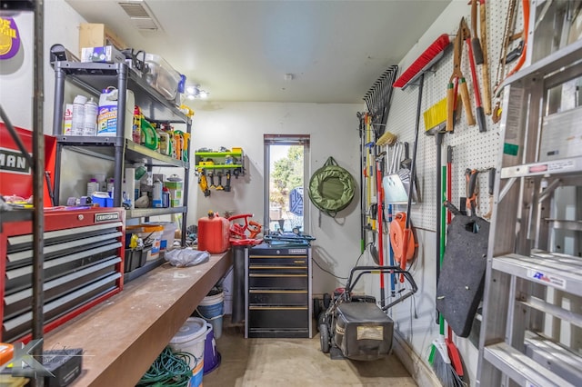 storage area featuring visible vents