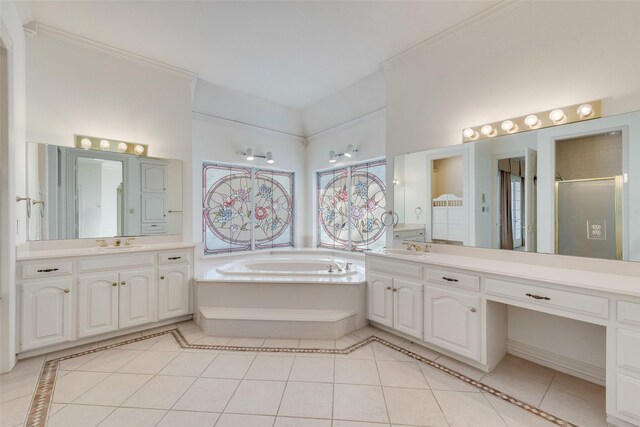 bedroom with ceiling fan, visible vents, ornamental molding, and light colored carpet