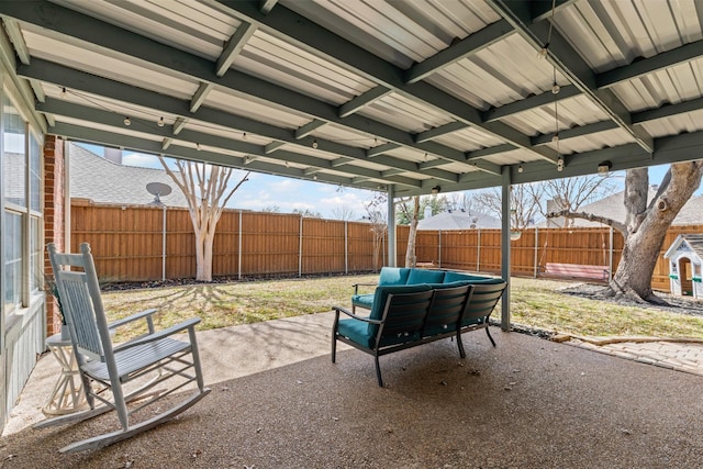 view of patio / terrace featuring a fenced backyard