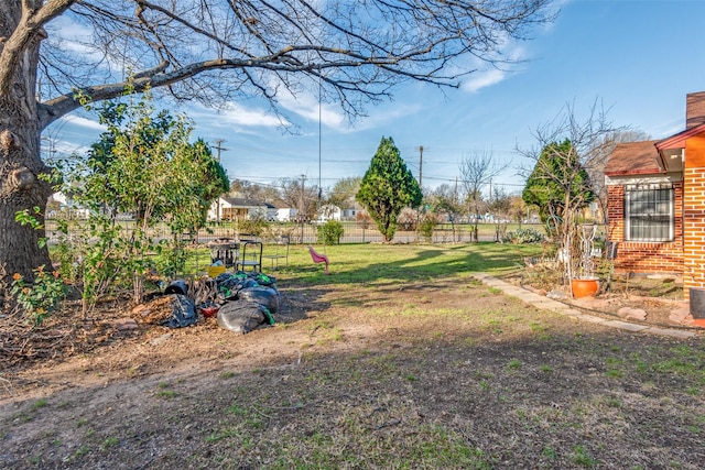 view of yard with fence