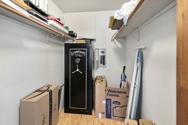 spacious closet with light wood finished floors