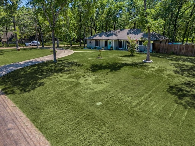 view of yard with fence