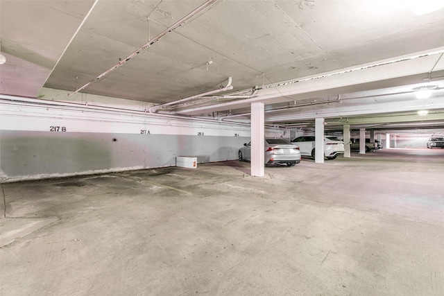 view of parking garage