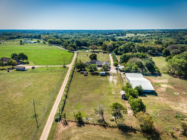 aerial view featuring a rural view