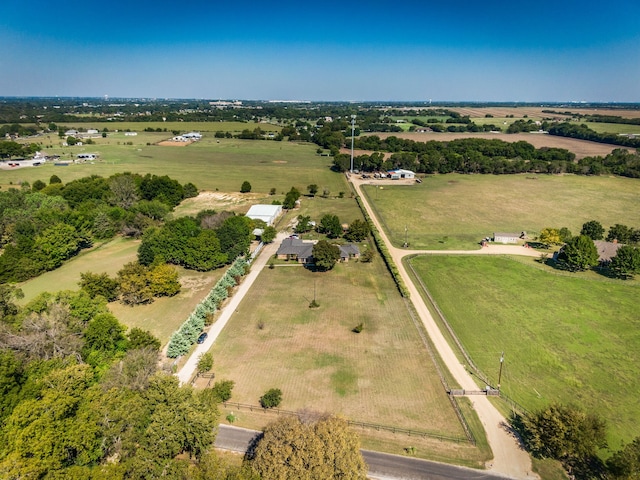 drone / aerial view with a rural view