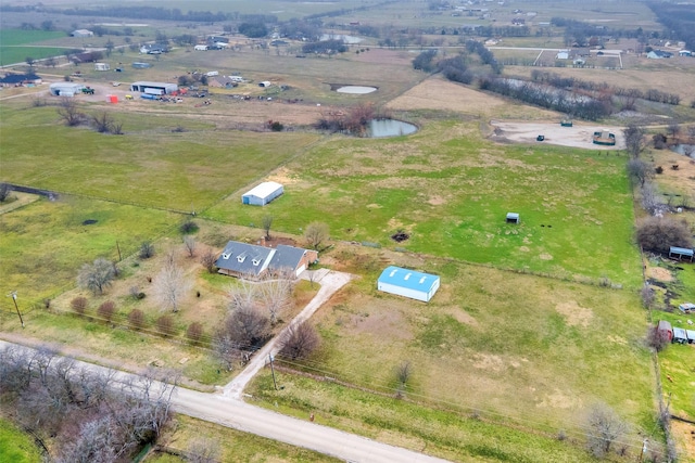 bird's eye view with a rural view