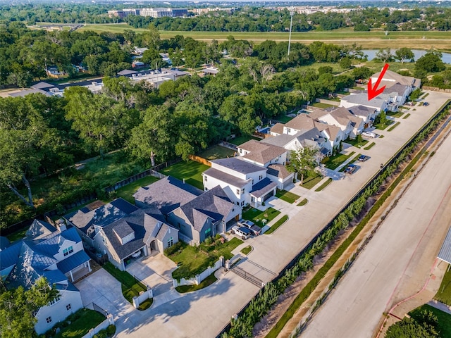 bird's eye view with a residential view