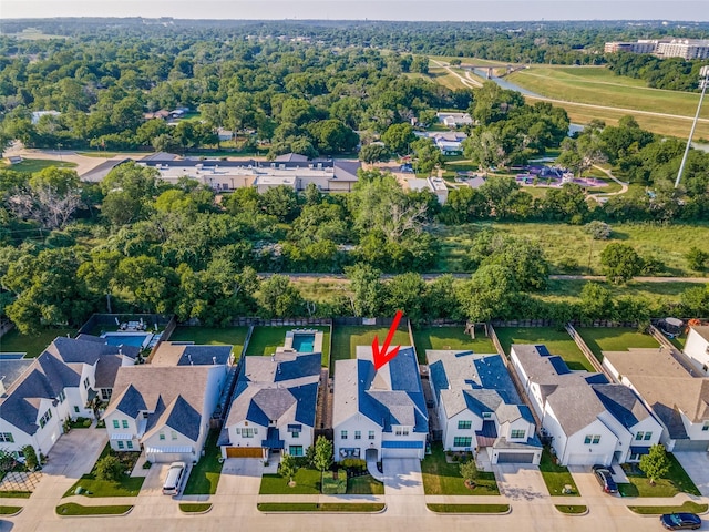 bird's eye view featuring a residential view