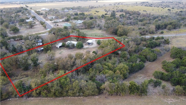 aerial view with a rural view