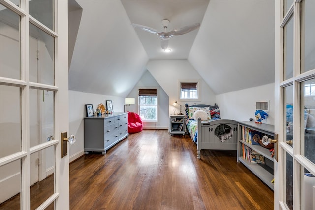 6306 Tremont St, Dallas, TX 75214 - bedroom with wood finished floors and lofted ceiling