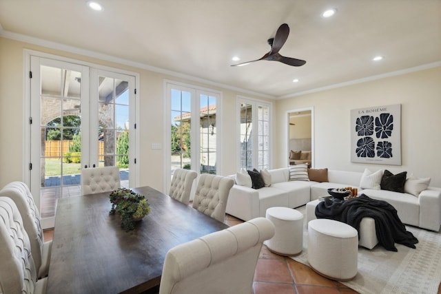 interior space with a healthy amount of sunlight and crown molding