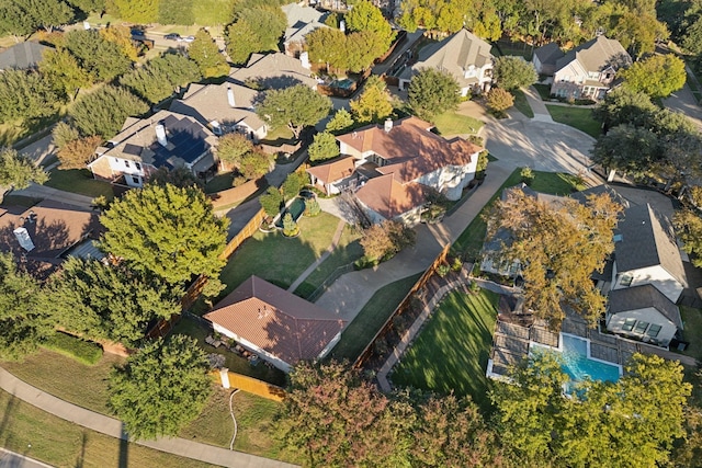 bird's eye view with a residential view