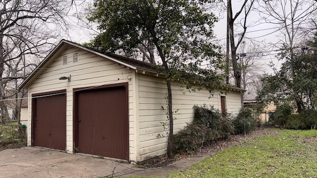 view of garage