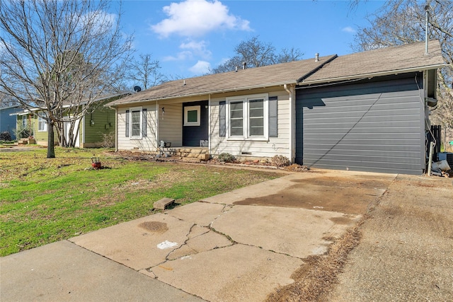 ranch-style house with a front lawn