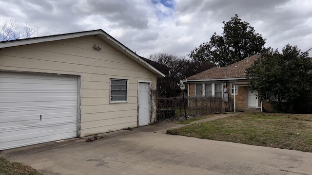 view of garage