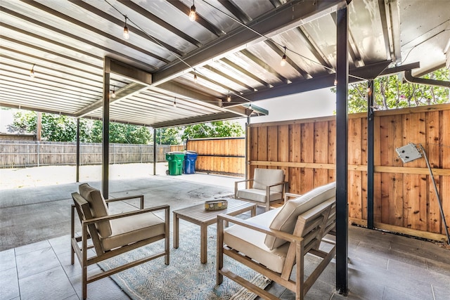 view of patio / terrace featuring a fenced backyard