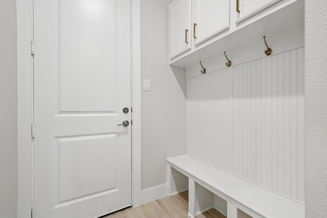 mudroom featuring light wood finished floors