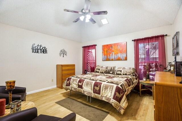 4017 Cherryhill Ct, Arlington, TX 76016 - bedroom with vaulted ceiling, wood finished floors, baseboards, and a ceiling fan