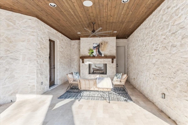 view of patio / terrace with outdoor dining area and a ceiling fan