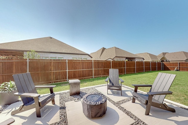 view of patio featuring a fenced backyard