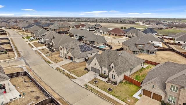 drone / aerial view with a residential view