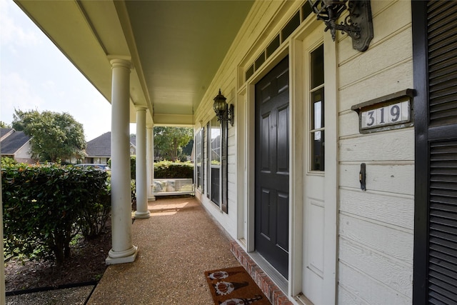 view of patio / terrace featuring covered porch