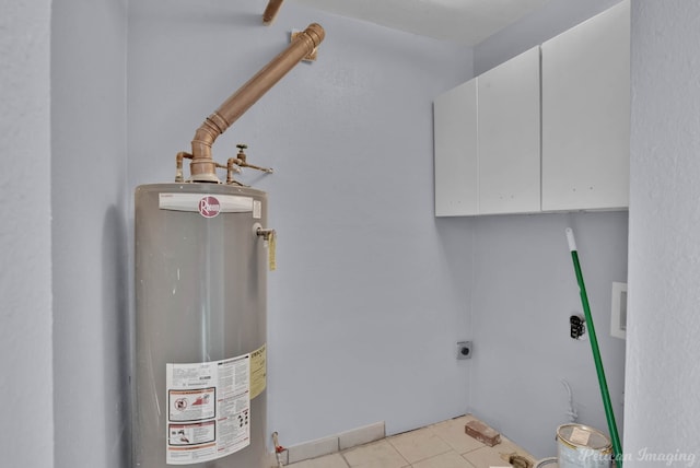utility room with gas water heater