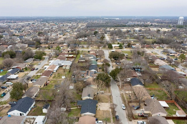 aerial view with a residential view