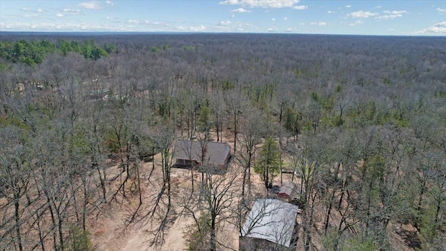 drone / aerial view with a forest view