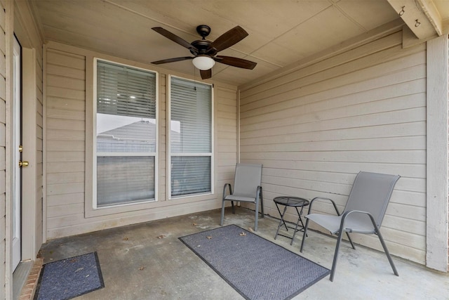 view of patio / terrace with a ceiling fan