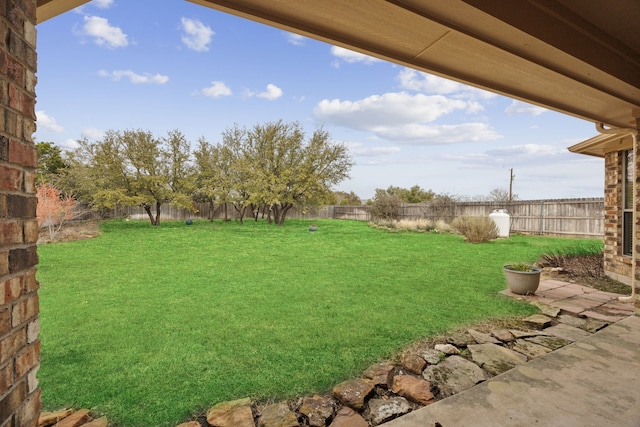 view of yard featuring a fenced backyard