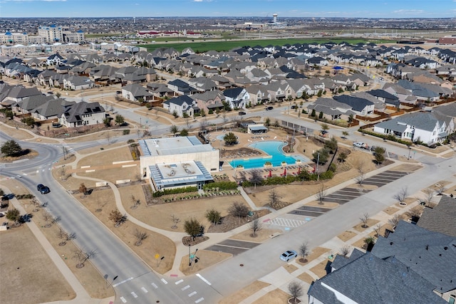 bird's eye view with a residential view