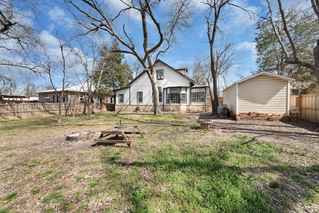 view of yard with fence