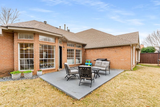 view of patio featuring fence