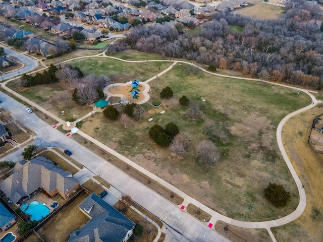 aerial view with a residential view