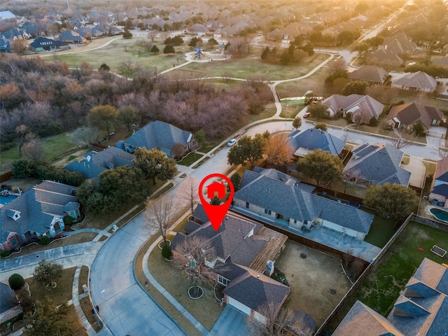 drone / aerial view with a residential view