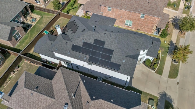 aerial view with a residential view