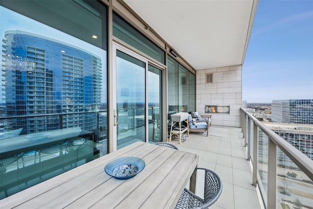 balcony featuring a view of city